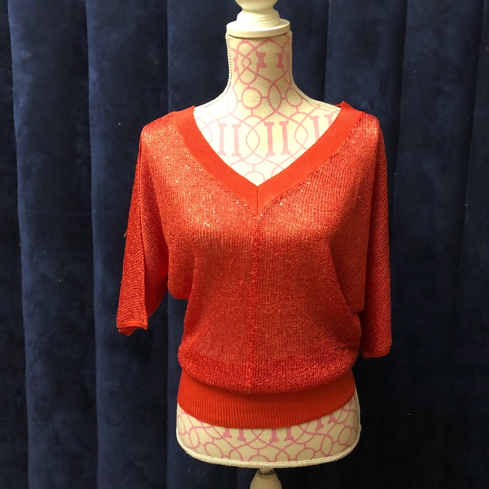 😍 sequin double v sweater coral reef😍